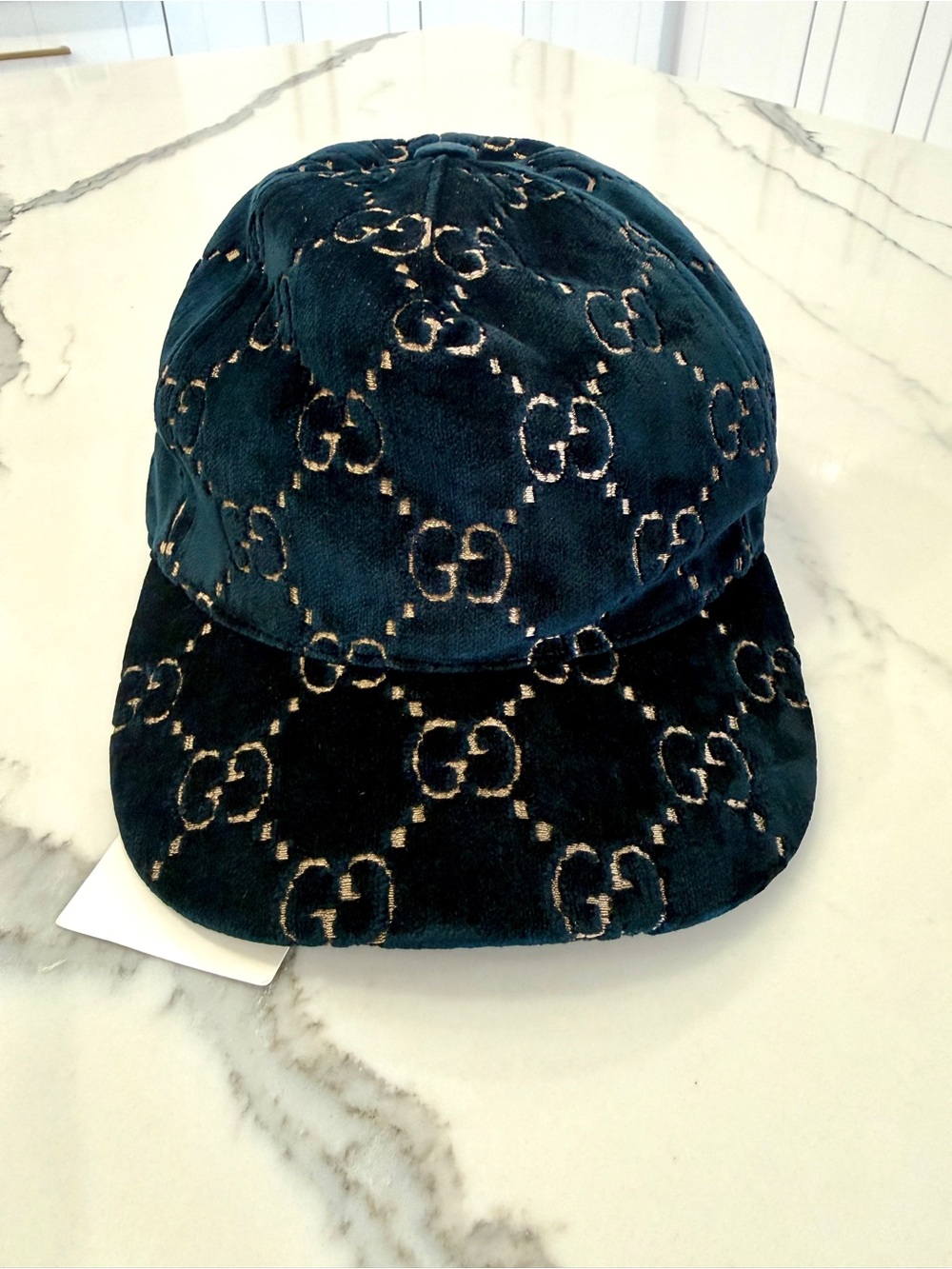 Gucci GG Logo Velvet Baseball Hat